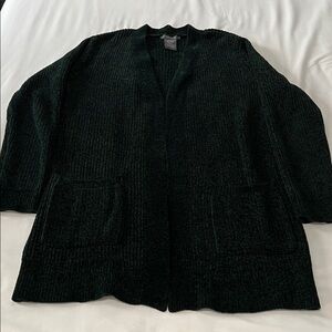 Matty M Dark Green Chenille Cardigan